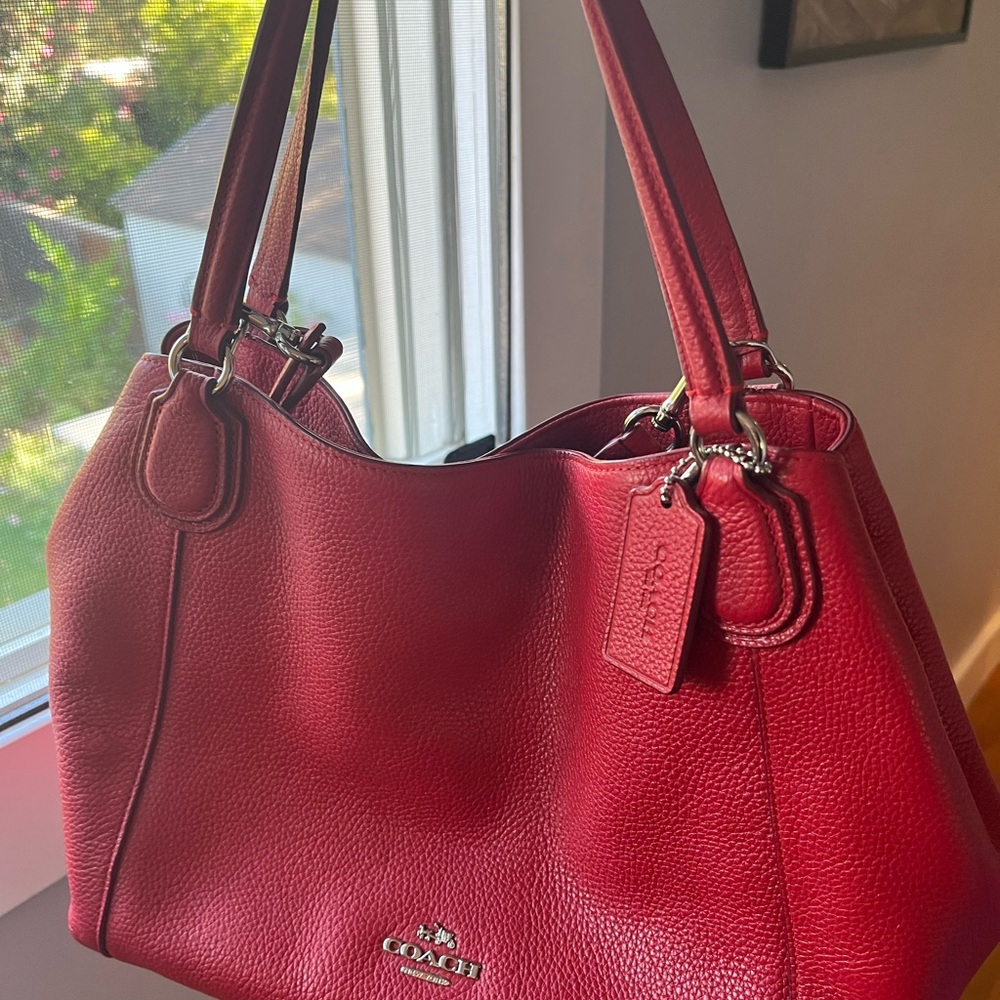 Coach Cherry Red Leather Shoulder Bag - Picture 6 of 6
